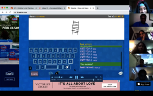 Online drawing game with teens