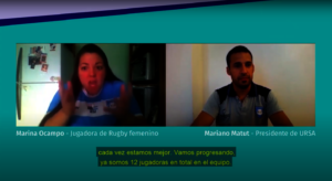 Deaf actors talking about female rugby