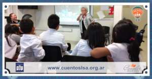 Celita interacts with deaf children at school