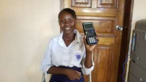 Mariama with her new calculator