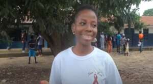 Aminata being interviewed