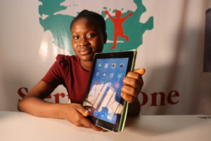 Mariama with her new kindle