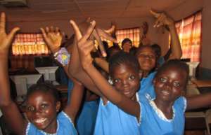 FAWE Girls in their Computer Lab