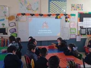 Students watching capsules
