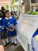 Student present her venture budget at the Fair
