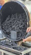 Corn cob biochar from Aom's new kiln