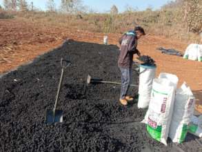 Bagging dry biochar