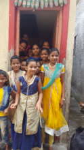 Girls in their meeting room