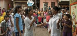 Girls in the project practice speaking out!