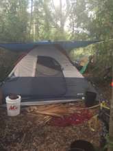 Older couple lived in a tent after the hurricane