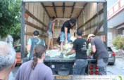 food baskets distribution for refugees in Athens