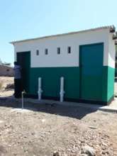 The cubicle of the two finished toilets