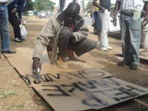 Midrand (Gauteng) members making posters