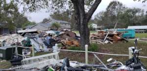 Entire home contents on front lawn