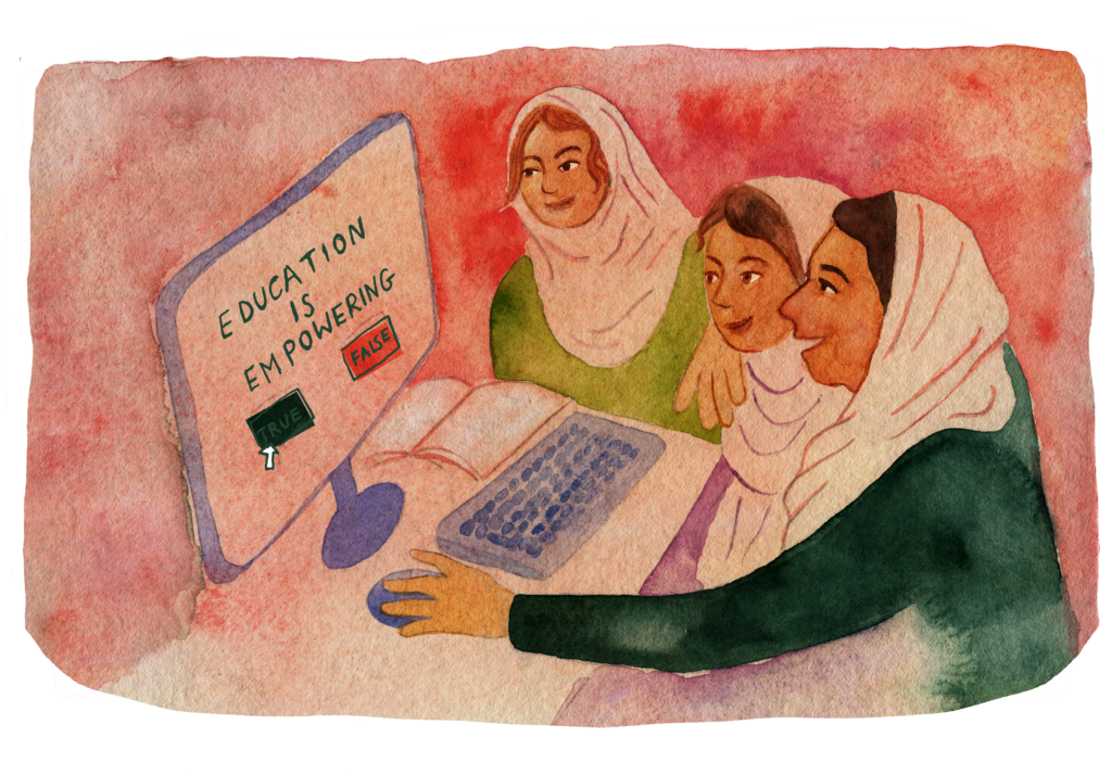 Illustration of the Girls Can Code program