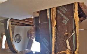Photos of Dorothy's home with hurricane damage