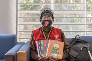 Vendor Juan Manuel selling the magazine