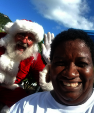 Loraine (Ms. Pat) Richards  and Santa