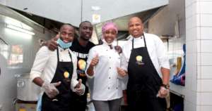 Chefs in the kitchen in Beira, Mozambique