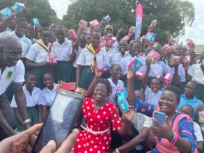 Distribution of sanitary pads at school