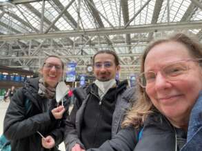 Greeting the GISCollective at Glasgow Station