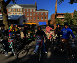 Students exploring for their first Green Map