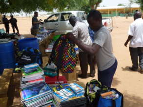 School supplies being sorted to distribute