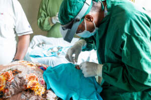 Orbis trained Eye Care Workers performing surgery