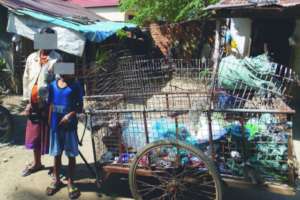 Ms. K, son age 9 and her recycling cart