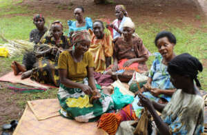 Beneficiaries showing their work from the project