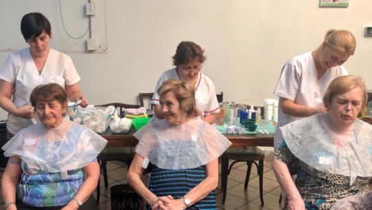 Ladies enjoying the spa