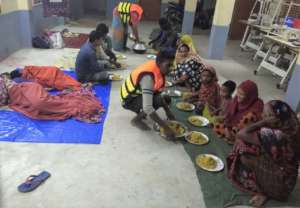 BEDS provided food to people in cyclone shelter