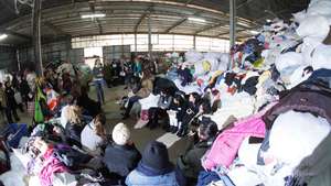 Surrounded by textile waste