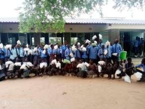 Mosquito net distribution - Malimba School