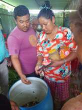 Beneficiaries preparing domestic Bio-pesticides