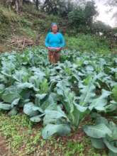 Victim  beneficiaries Happy from growing vegetable