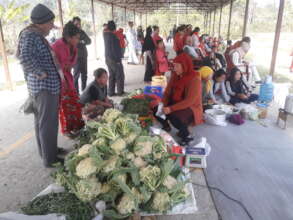 Selling vegetable by Victims