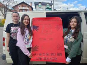 Made for us by the children - love the teddy bear