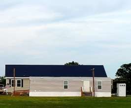 FEMA trailers infront of homes being worked on