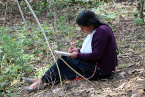 Indigenous artisan working in "Cosmos" collection