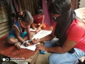 Child learning to write