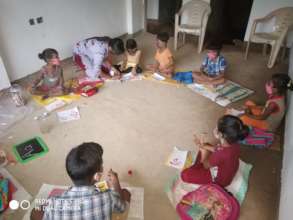 Painting class for the children