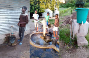 Boarding students using rehabilitated water system
