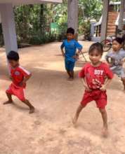 Sports session with our students in Cambodia