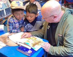 Kids at the mobile library