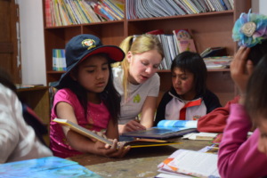 Kids reading at our literacy project