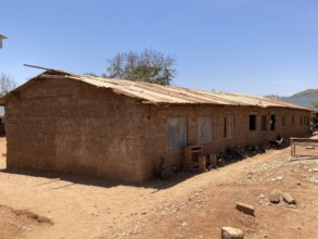 Remaining part of old school before demolition