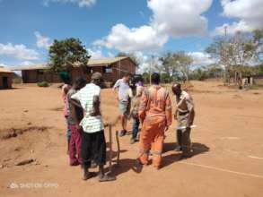 Our project team on-site at Mkamenyi Primary