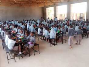Children enjoying their lunch at Mkamenyi