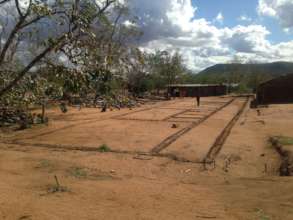 The admin block mapped out on the ground.